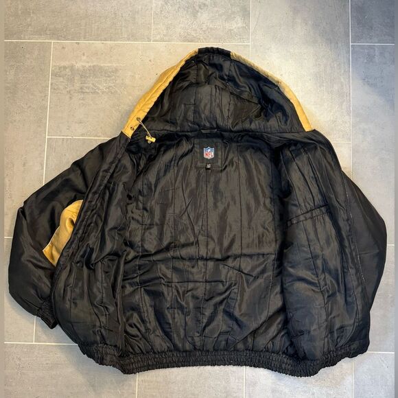 NFL NEW ORLEANS SAINTS G-III Black /Gold Charcoal Hooded Full-Zip Jacket SIZE XL - Picture 6 of 12